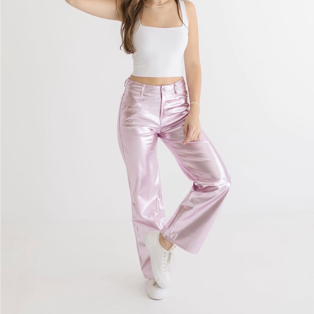 Pink metallic pants